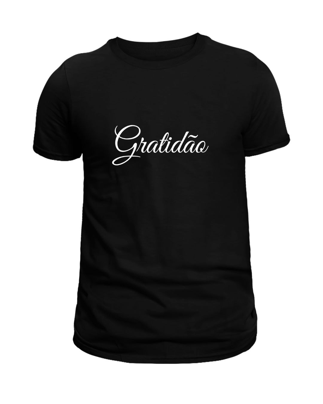 Camiseta Preta Gratidão (branco)