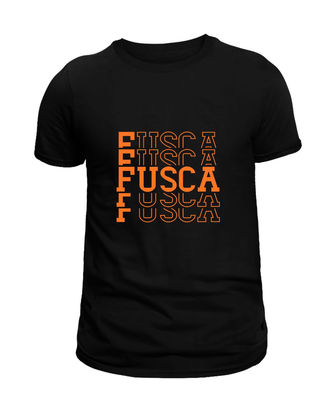 Camiseta Preta Fusca (laranja)